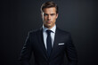 © Tetiana - Generative AI photo of handsome caucasian businessman boss modern business company office worker