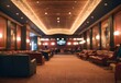 Blurred image of an indie film theater lobby, generative AI