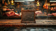 Artisan Butcher Shop Display With Empty Sign. A Variety of Fresh Meats