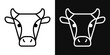 Variety of Cow and Bull Icons. Farming Livestock and Agricultural Animal Symbols