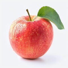 red healthy apple on white background