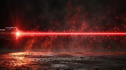 Poster - A modern illustration of abstract red laser beams isolated on a transparent black background. Modern illustration, EPS 10.