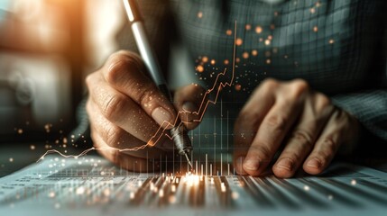 Aufkleber - Graphing economic growth and financial data. Stock market investment. Financial and banking technology. Business strategy and digital marketing.