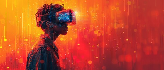 Fototapete - Using AI technology for generating something, Futuristic technology transformation. Man using technology robot AI, artificial intelligence by entering command prompt.