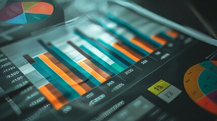 Wall Mural - A statistical analysis of business concepts. A financial chart. A financial plan. A data analysis.