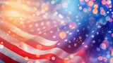 Fototapeta Sport - abstract background with bokeh, united states of america Flag, independence day of America, Memorial Day, 4th of July happy independence day, american independence day, labor day, Ai