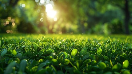 Poster - Grass with a shallow depth of field (fresh green grass).
