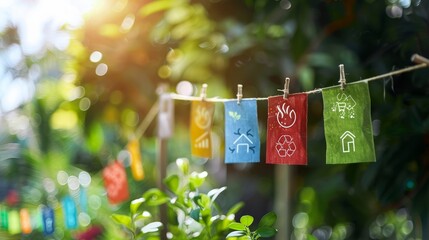 Poster - Sustainability goals. SDGs. Concept of environmental technologies...