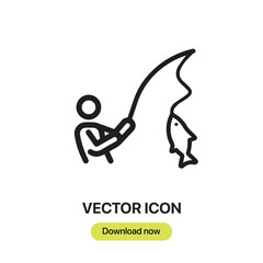 Aufkleber - Fishing icon vector. Linear-style sign for mobile concept and web design. Fishing symbol illustration. Pixel vector graphics - Vector.	