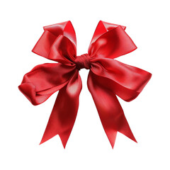 Wall Mural - A red bow. Isolated photo with transparent background.