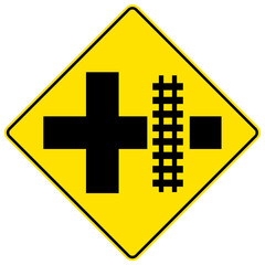 Wall Mural - Railroad crossing sign