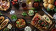 This delectable spread of homemade Italian cuisine, including a fragrant pizza, fresh salad, and an array of tempting sides, is a mouthwatering feast