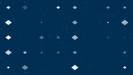Poster - Template animation of evenly spaced rhombus symbols of different sizes and opacity. Animation of transparency and size. Seamless looped 4k animation on dark blue background with stars