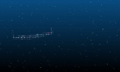 Poster - On the left is the two-handed saw symbol filled with white dots. Background pattern from dots and circles of different shades. Vector illustration on blue background with stars