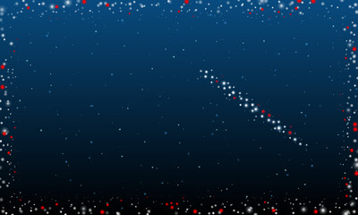 Poster - On the right is the soldering iron symbol filled with white dots. Pointillism style. Abstract futuristic frame of dots and circles. Some dots is red. Vector illustration on blue background with stars