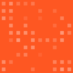 Poster - Abstract seamless geometric pattern. Mosaic background of white squares. Evenly spaced big shapes of different color. Vector illustration on deep orange background