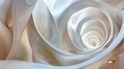Poster - Abstract Architectural Twisting Forms in Modern Design Background Artwork