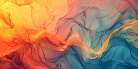 Poster - Bold contrasts of warm and cool colors in mesmerizing abstract background.