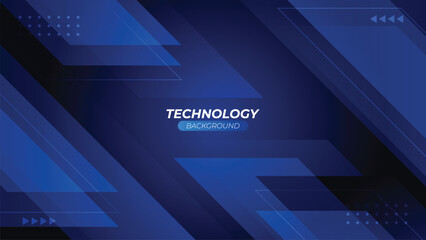 Aufkleber - Abstract blue technology background with geometric futuristic shapes. Use for poster, template on web, backdrop.