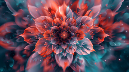 Poster - Abstract Cosmic Mandalas - Multilayered Digital Universe in Vibrant Color Palette