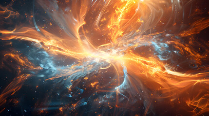 Poster - Dynamic Energy Bursts Exploding Abstract Background Fractal Art Explosion Power Burst