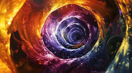 Poster - Abstract Hypnotic Spiral Art - Mesmerizing Colorful Background with Vibrant Swirls