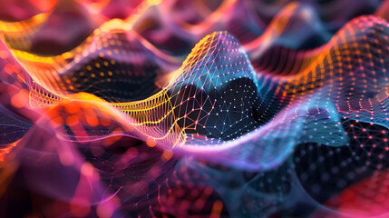 Poster - Intricate Colorful Abstract Background with Lattices and Patterns