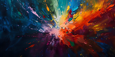 Poster - Shattered Colorful Abstract Background with Jagged Shards of Light