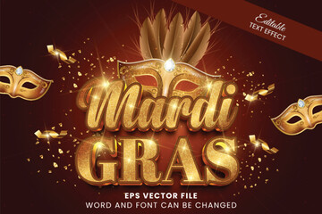 Mardi Gras Carnival Luxury Gold Editable Text Effect