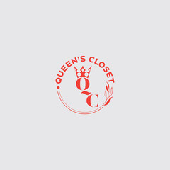 Poster - QC initial letter logo template, vector file eps 10, text and color is easy to edit and minimalist QC logo