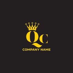 Poster - QC initial letter logo template, vector file eps 10, text and color is easy to edit and minimalist QC logo