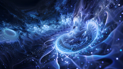 Poster - Quantum Fluctuations Unleashing Vibrant Abstract Colors and Shapes