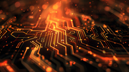 Poster - Technological Circuit Pulse Abstract Background Digital Connectivity Concept.