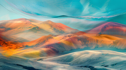 Poster - Tranquil Oasis of Color: Abstract Background with Serene Vibrancy