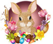 Osterkranz & Ostereier mit Kaninchen als Osterhase