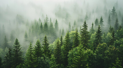 realistic photography of coniferous forest. abstract background of a northern forest