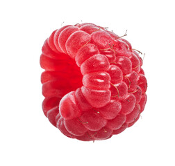 Sticker -  Delicious single raspberry over isolated white background