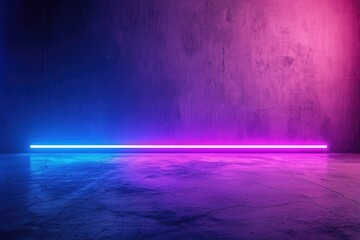 Wall Mural - Abstract high tech neon studio with empty space.