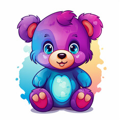  cute colorful teddy bear сreated with Generative Ai
