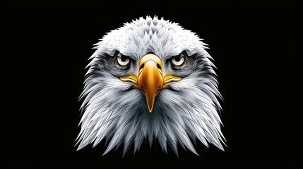 Wall Mural - Vector clipart illustration portrait of a bald eagle.