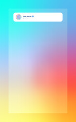 Poster - Vertical story template in gradient colors. Social media frame vector illustration.