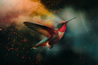 highspeed concept image. humming bird with smoke. dynamic image. 