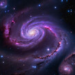 deep space scene swirling galaxies constellations nebulae casting hues of purple background