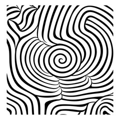 Wall Mural - Black and white abstract hand drawn striped background for your design