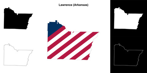 Lawrence county outline map set