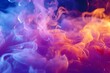 Enchanted neon smoke abstract background - vibrant colors and mystical aura for designs and prints wallpaper