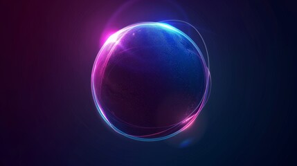 Poster - The background is an abstract cosmic gradient. Modern sphere of an abstract futuristic backdrop.