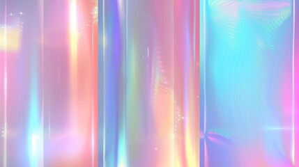Poster - A holographic gradient modern background. A dreamy hued layout. A set of cool holograms for your lights. Modern illustration.