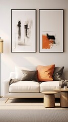 Wall Mural - Beautiful interior design furniture with mockup poster artwork. Interior design
