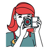 Fototapeta Pokój dzieciecy - Photographer woman with camera icon vector illustration graphic design vector illustration graphic design